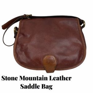 Stone Mountain Leather Brown Saddle Bag EUC